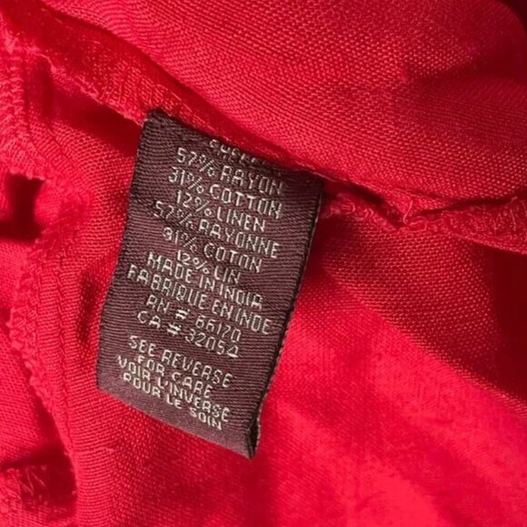 Anthropologie Off Shoulder Embroidered Boho Dress Small Red Cotton Summer Tassel - Picture 10 of 10